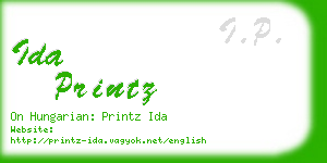 ida printz business card